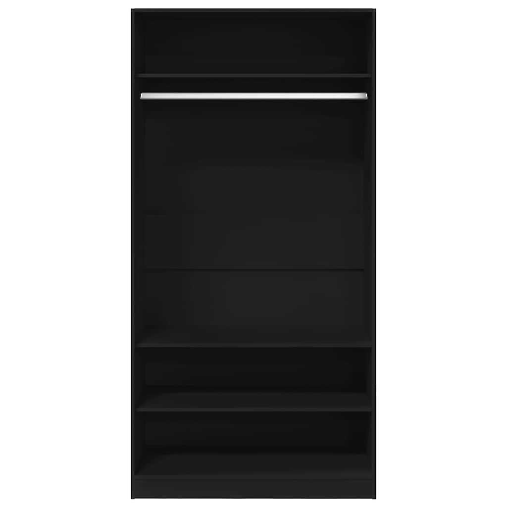 klædeskab 100x50x200 cm konstrueret træ sort