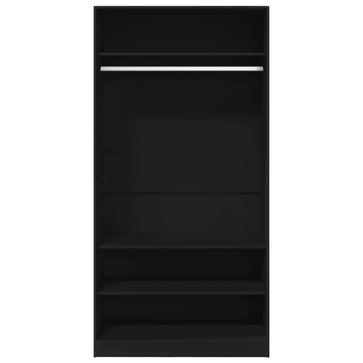klædeskab 100x50x200 cm konstrueret træ sort