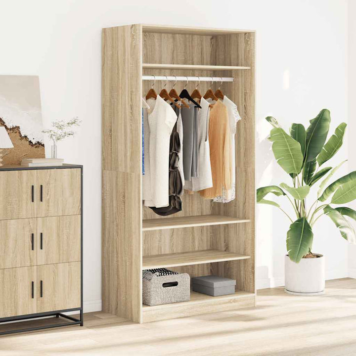 klædeskab 100x50x200 cm konstrueret træ sonoma-eg