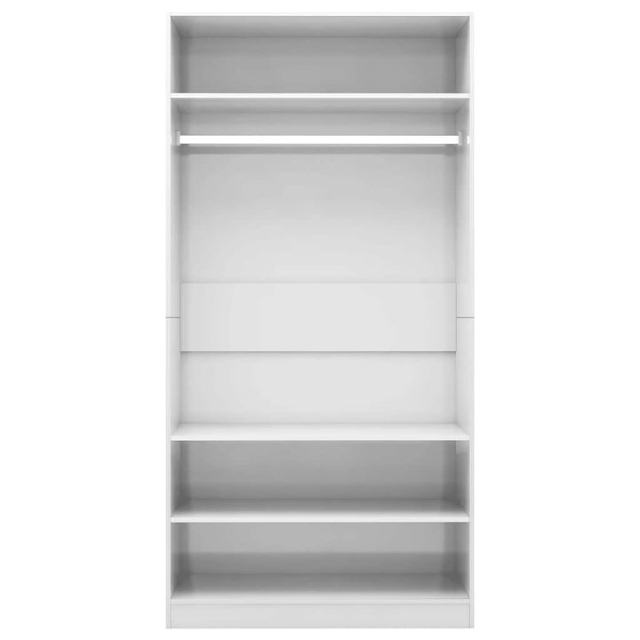 klædeskab 100x50x200 cm konstrueret træ hvid højglans