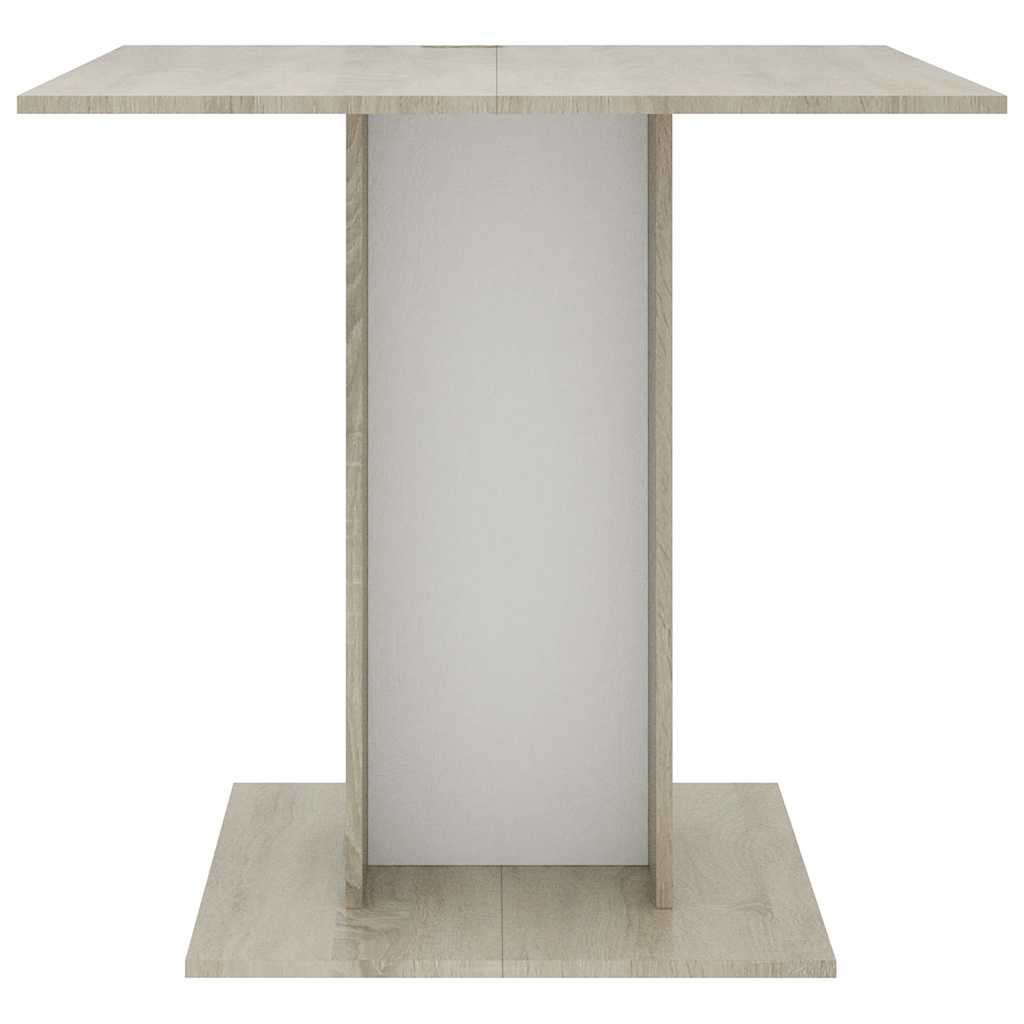 spisebord 80 x 80 x 75 cm konstrueret træ hvid og sonoma-eg