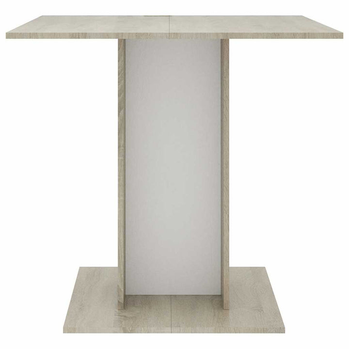 spisebord 80 x 80 x 75 cm konstrueret træ hvid og sonoma-eg