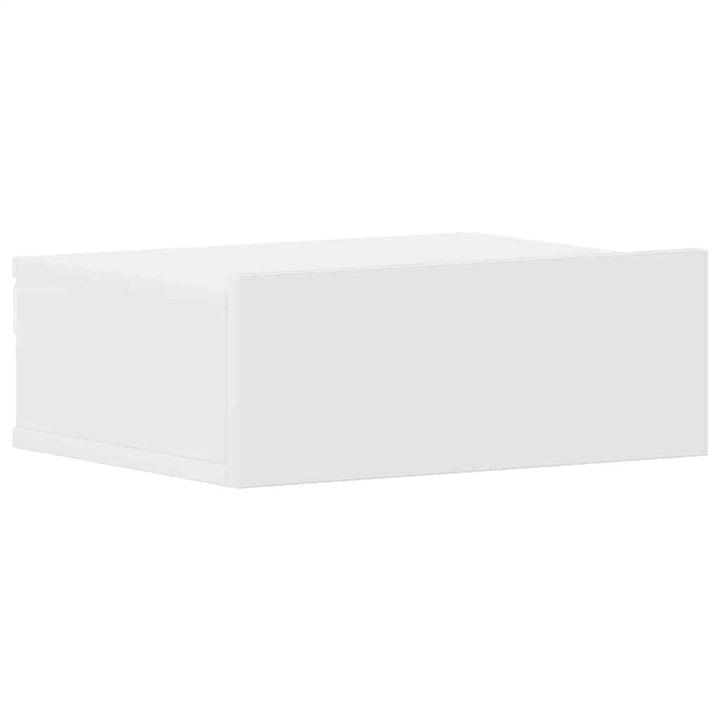 væghængt natbord 40x30x15 cm konstrueret træ hvid