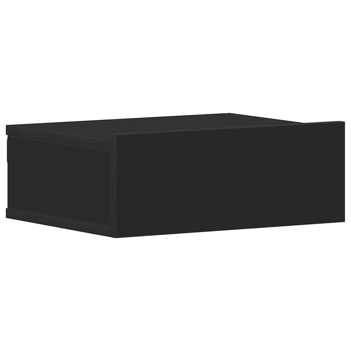 væghængt natbord 40x30x15 cm konstrueret træ sort