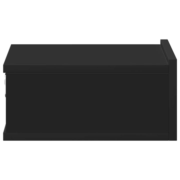 væghængt natbord 40x30x15 cm konstrueret træ sort