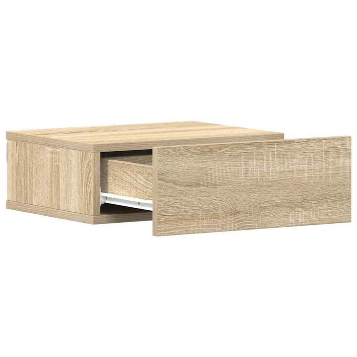 svævende natbord 40 x 30 x 15 cm konstrueret træ sonoma-eg