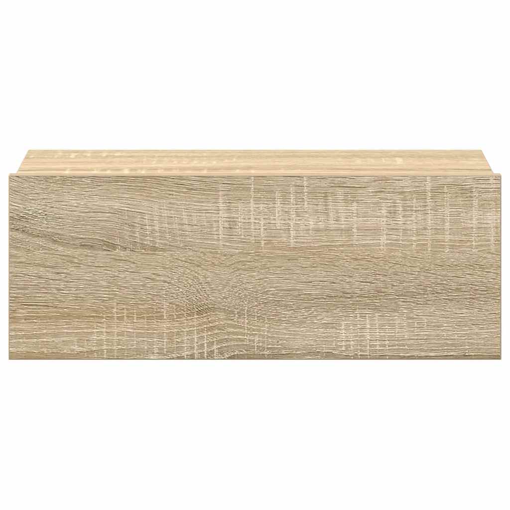 svævende natbord 40 x 30 x 15 cm konstrueret træ sonoma-eg