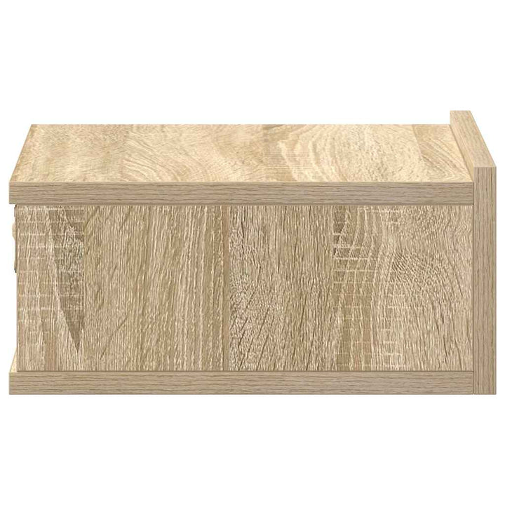 svævende natbord 40 x 30 x 15 cm konstrueret træ sonoma-eg