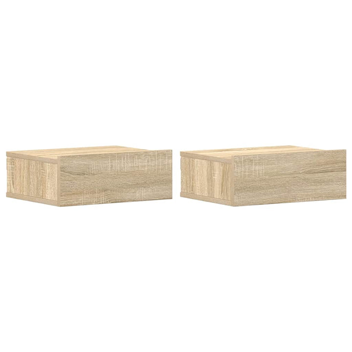 svævende natborde 2 stk. 40 x 30 x 15 cm konstrueret træ sonoma