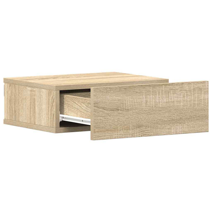 svævende natborde 2 stk. 40 x 30 x 15 cm konstrueret træ sonoma