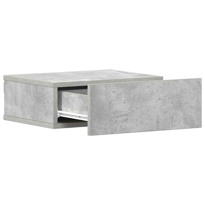 svævende natborde 2 stk. 40 x 30 x 15 cm konstrueret træ grå
