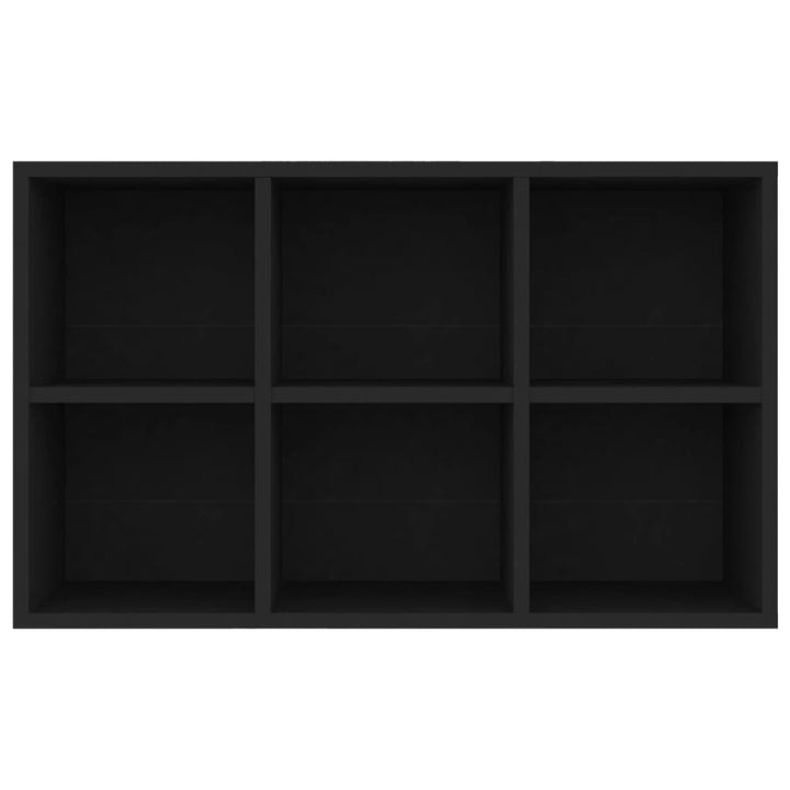 bogreol/skænk 66x30x98 cm konstrueret træ sort