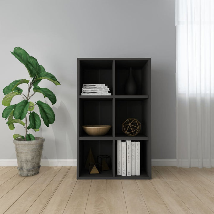 bogreol/skænk 66x30x98 cm konstrueret træ sort