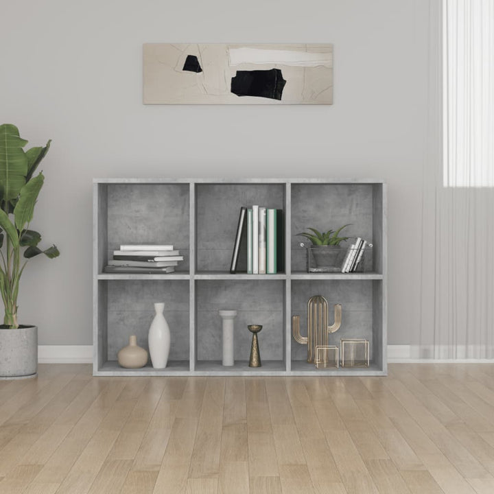 bogreol/skænk 66x30x98 cm konstrueret træ betongrå