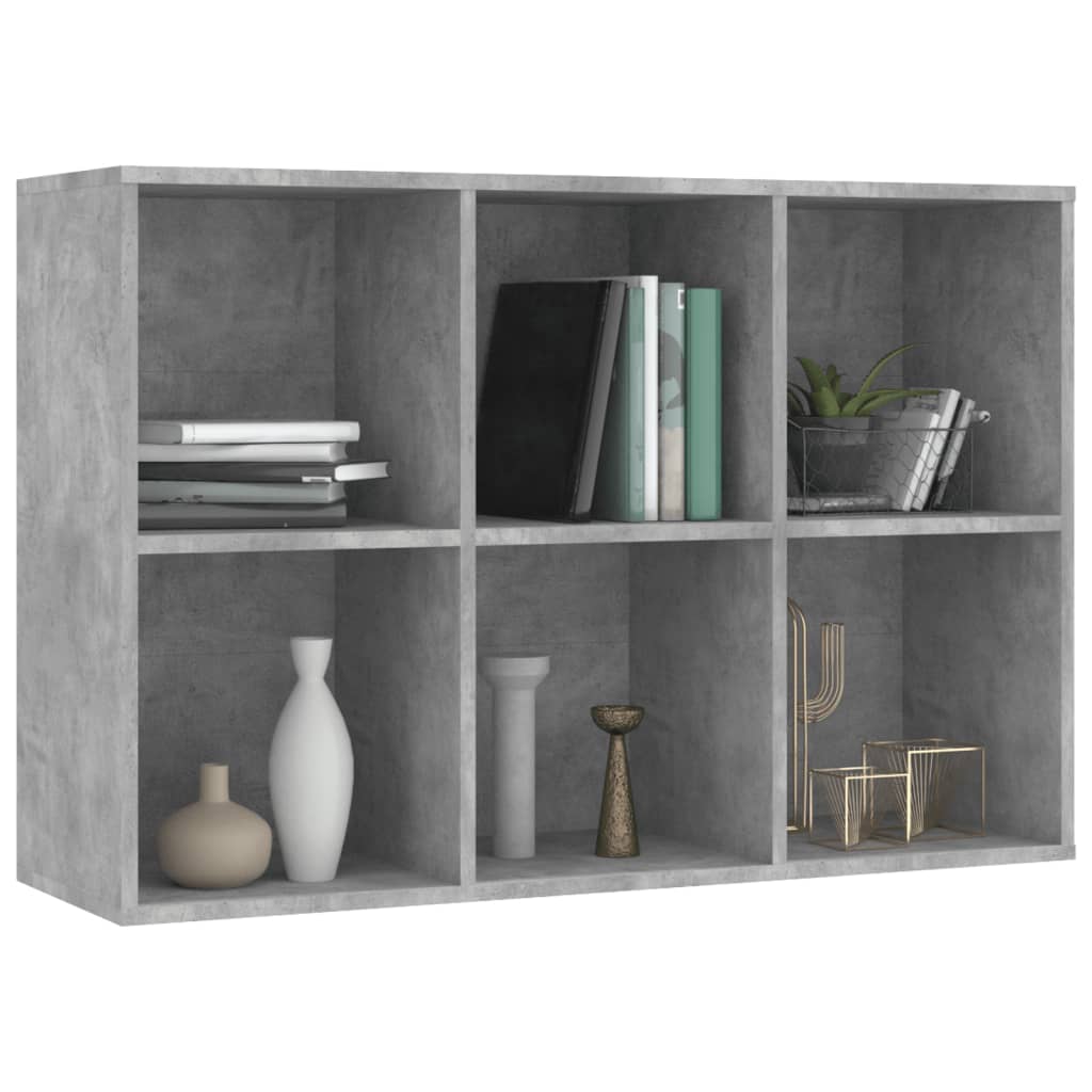 bogreol/skænk 66x30x98 cm konstrueret træ betongrå