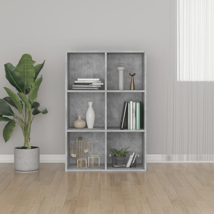 bogreol/skænk 66x30x98 cm konstrueret træ betongrå