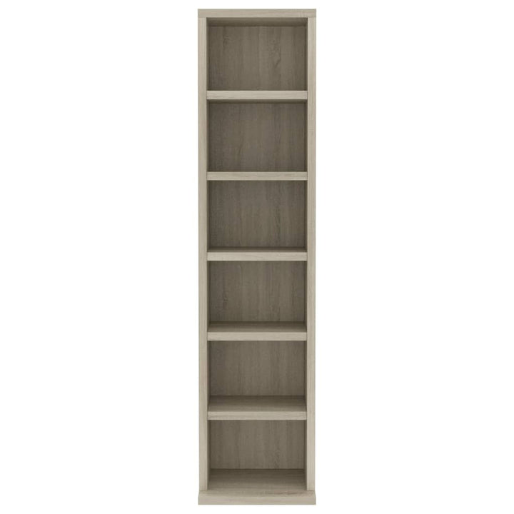 cd-reol 21x20x88 cm konstrueret træ sonoma-egetræsfarvet
