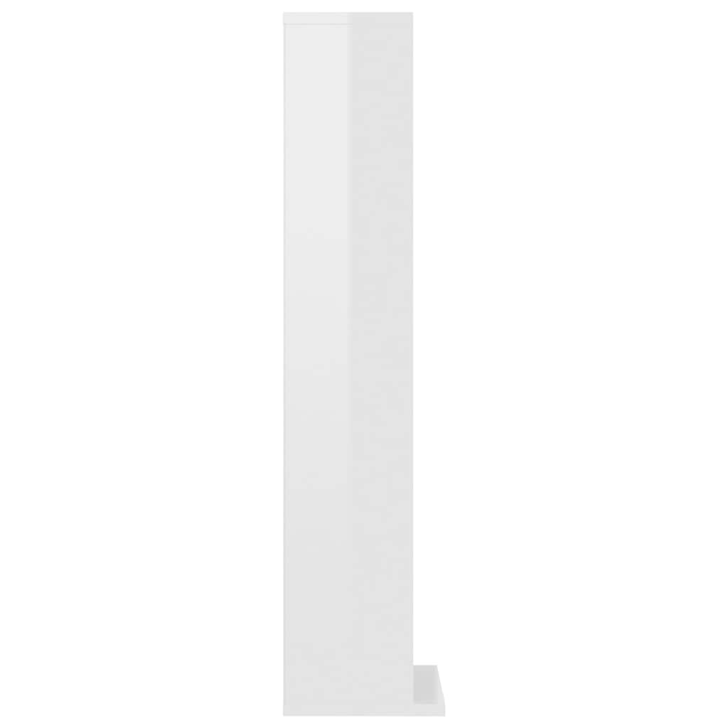 cd-reol 21x20x88 cm konstrueret træ hvid højglans