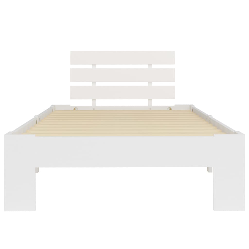 sengeramme uden madras massivt fyrretræ 90x200 cm hvid