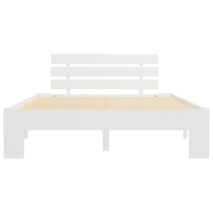 sengeramme uden madras massivt fyrretræ 120x200 cm hvid