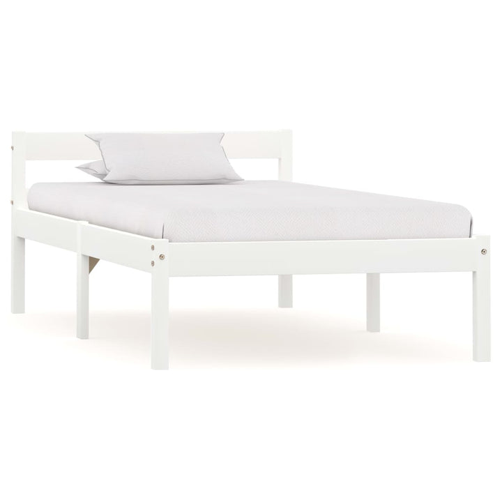 sengeramme uden madras massivt fyrretræ 90x200 cm hvid