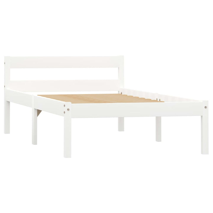 sengeramme uden madras massivt fyrretræ 90x200 cm hvid