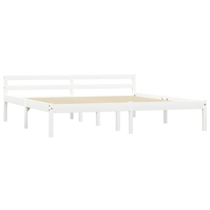 sengestel massivt fyrretræ 160 x 200 cm hvid