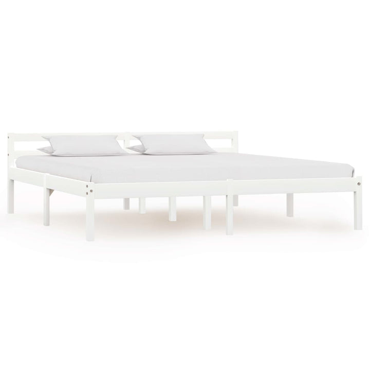 sengestel massivt fyrretræ 180 x 200 cm hvid