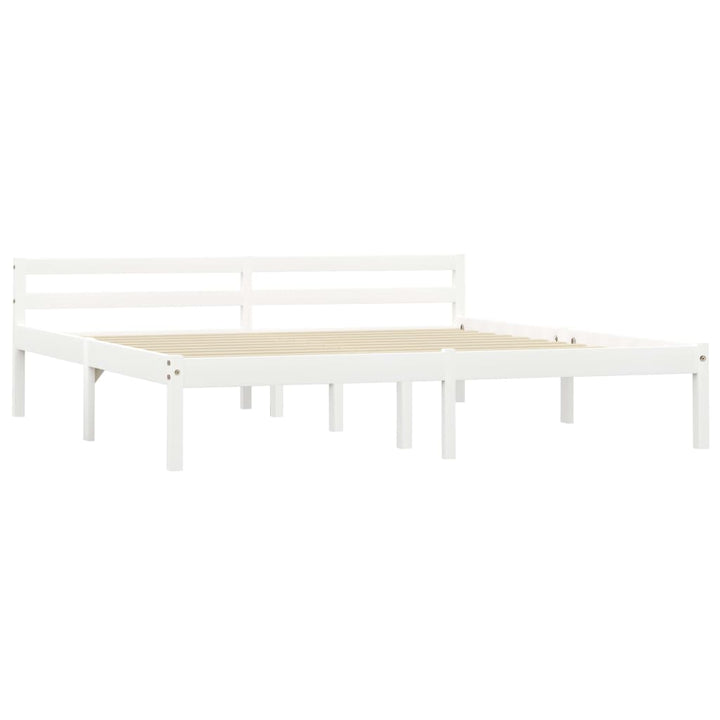 sengestel massivt fyrretræ 180 x 200 cm hvid