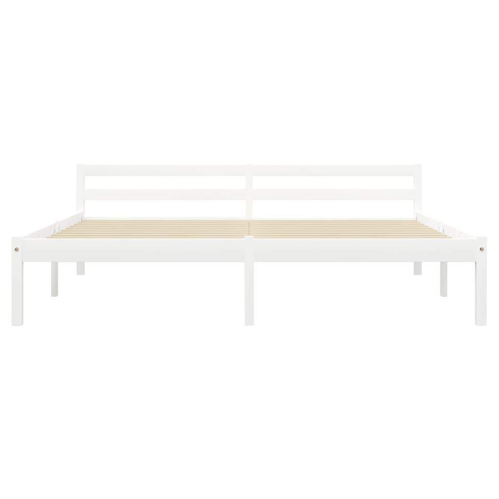 sengestel massivt fyrretræ 180 x 200 cm hvid
