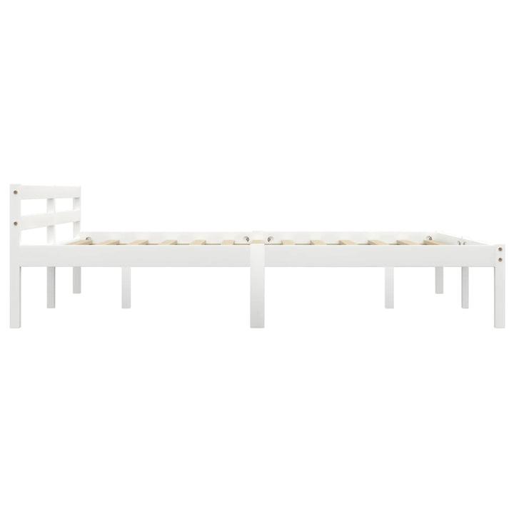 sengestel massivt fyrretræ 180 x 200 cm hvid