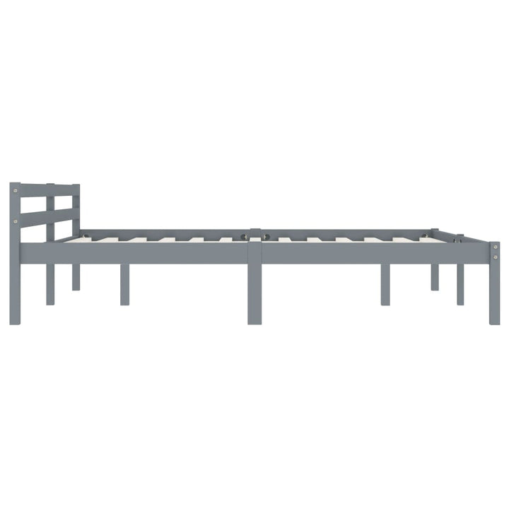 sengestel massivt fyrretræ 160 x 200 cm grå