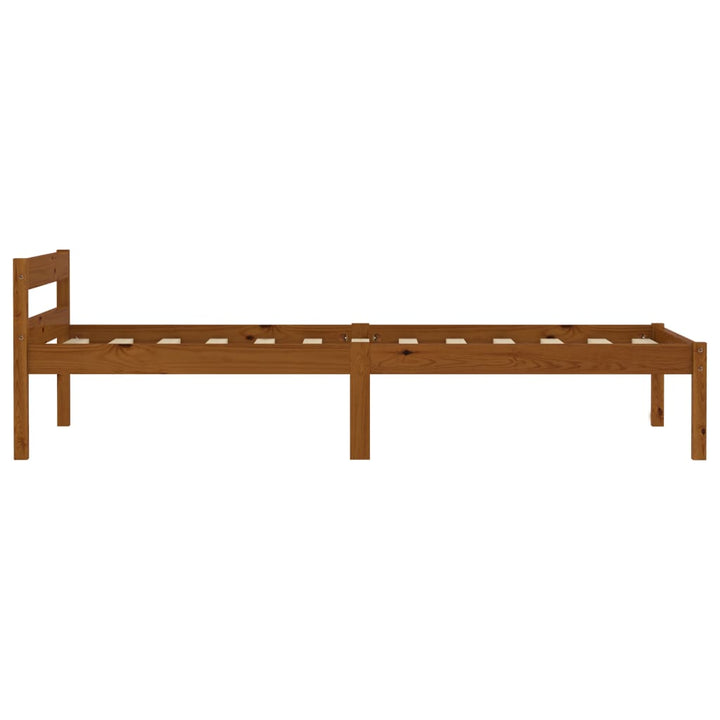 sengestel 100x200 cm massivt fyrretræ honningbrun
