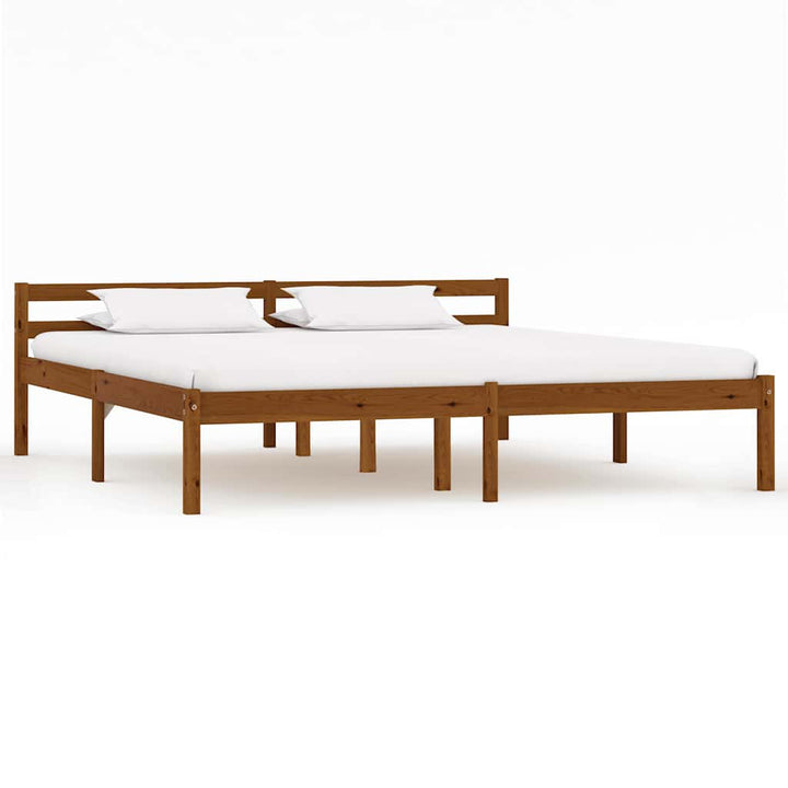 sengestel 160x200 cm massivt fyrretræ gyldenbrun