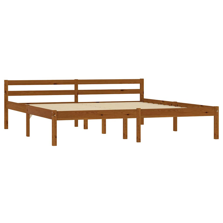 sengestel 160x200 cm massivt fyrretræ gyldenbrun