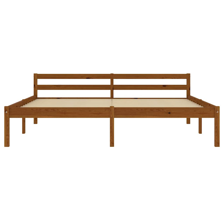 sengestel 160x200 cm massivt fyrretræ gyldenbrun
