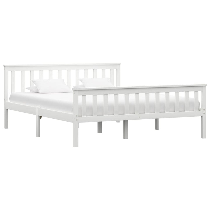 sengestel 160x200 cm massivt fyrretræ hvid
