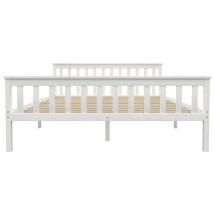 sengestel 160x200 cm massivt fyrretræ hvid
