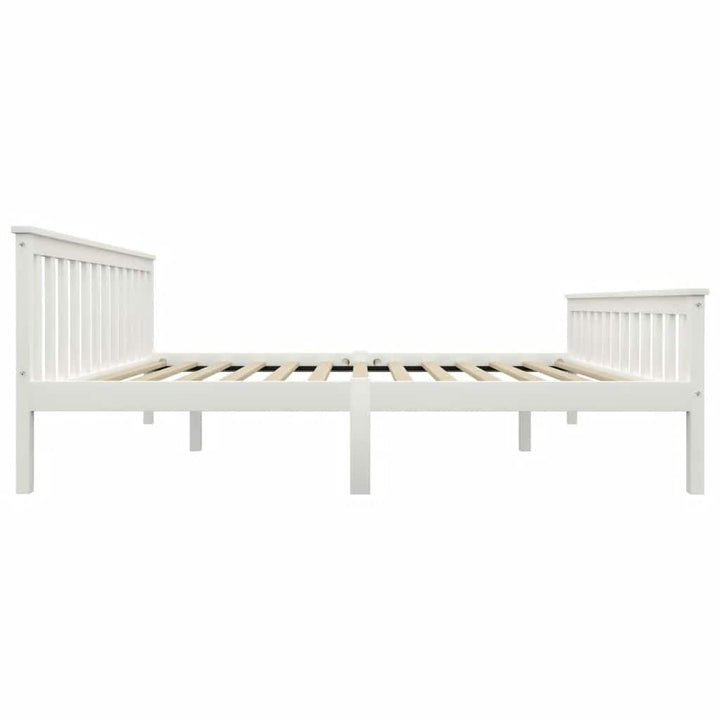 sengestel 160x200 cm massivt fyrretræ hvid