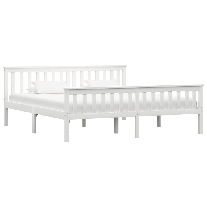 sengestel massivt fyrretræ 180 x 200 cm hvid