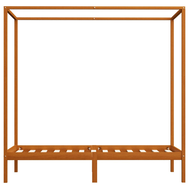 sengestel til himmelseng 90 x 200 cm massiv fyrretræ gyldenbrun