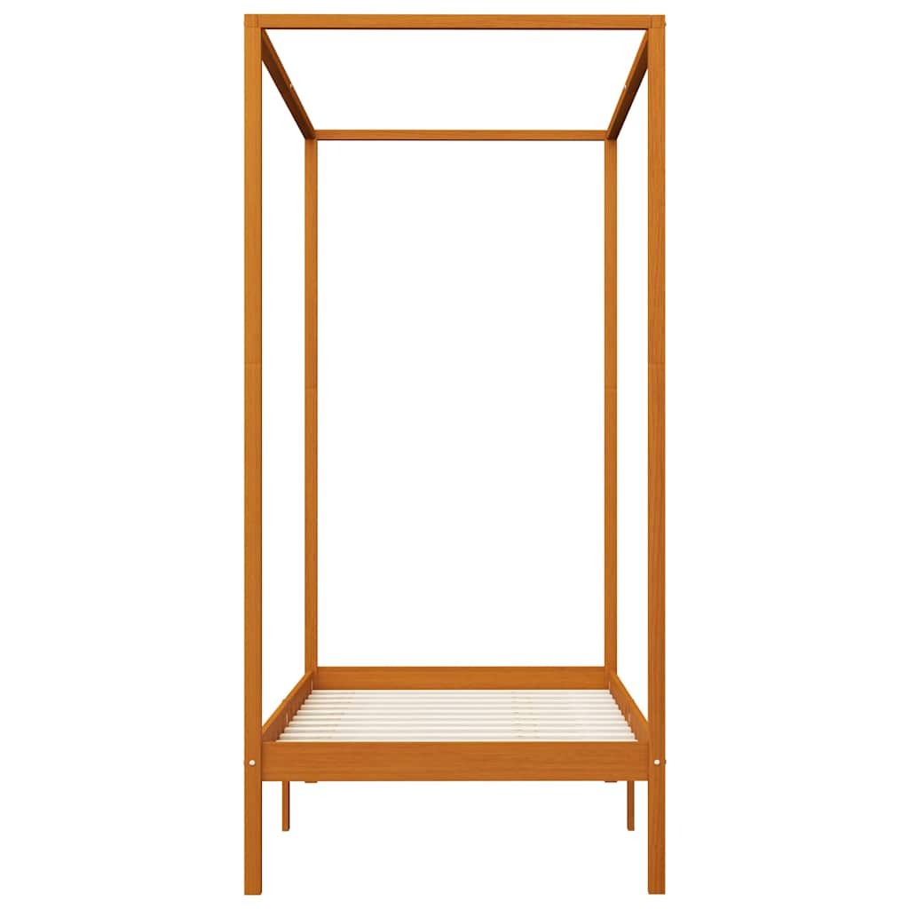 sengestel til himmelseng 100x200 cm massivt fyrretræ gyldenbrun