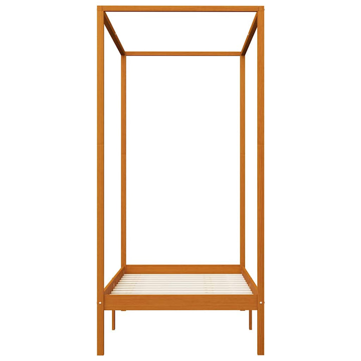 sengestel til himmelseng 100x200 cm massivt fyrretræ gyldenbrun