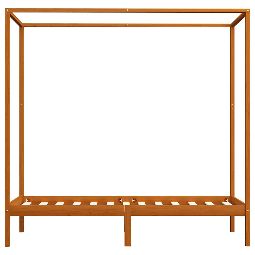 sengestel til himmelseng 100x200 cm massivt fyrretræ gyldenbrun