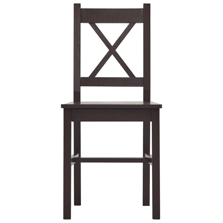 spisebordssæt 7 dele fyrretræ mørkebrun