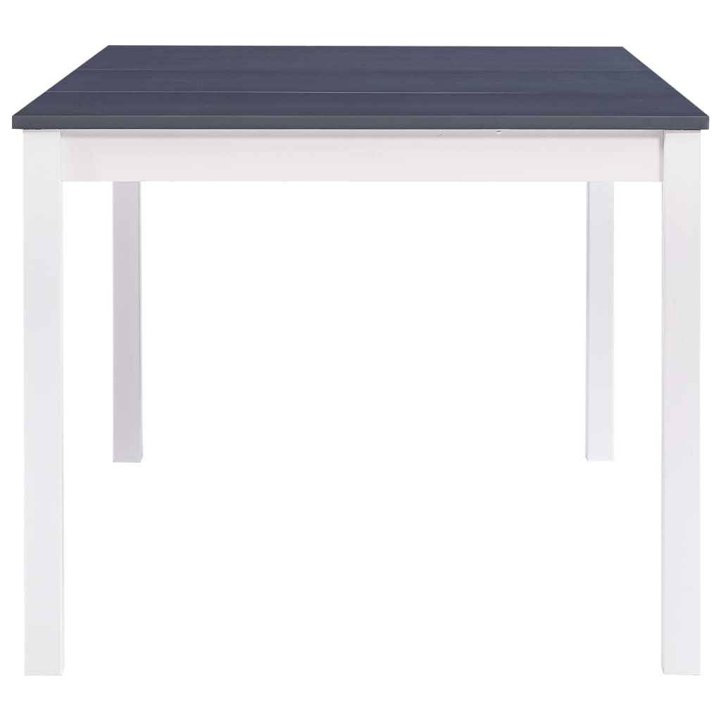 spisebord 180 x 90 x 73 cm fyrretræ hvid og grå