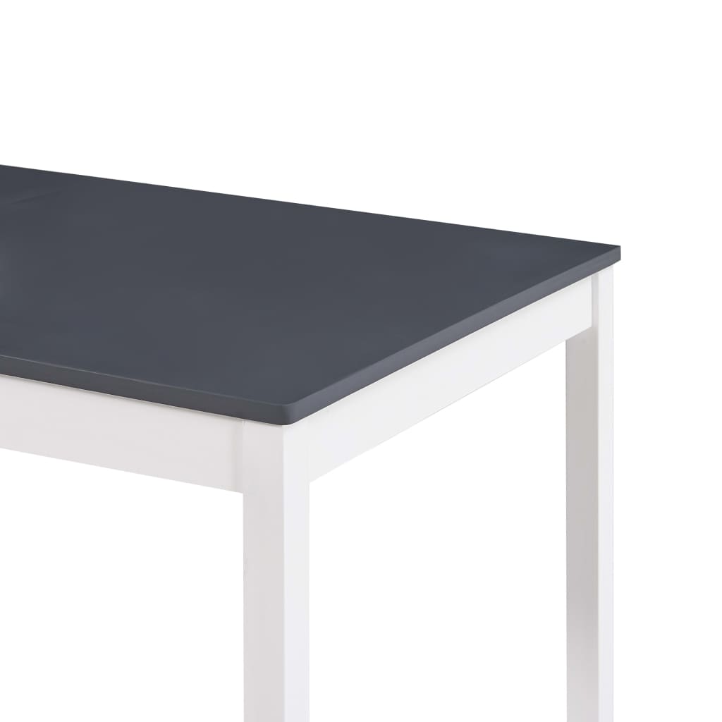 spisebord 180 x 90 x 73 cm fyrretræ hvid og grå