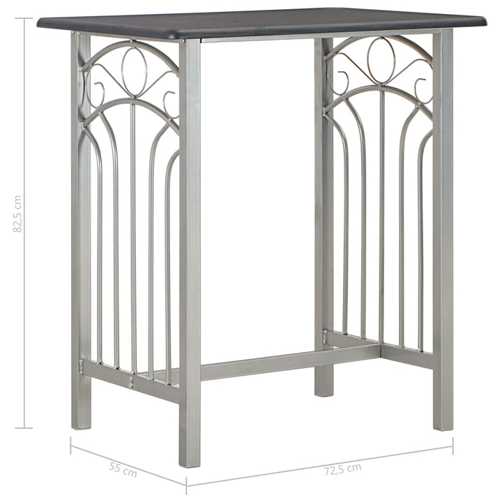 barsæt 3 dele træ og stål sort