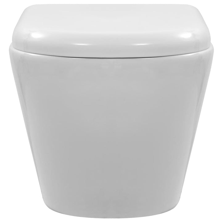 væghængt toilet uden kant keramik hvid