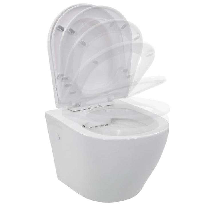 væghængt toilet uden kant keramik hvid